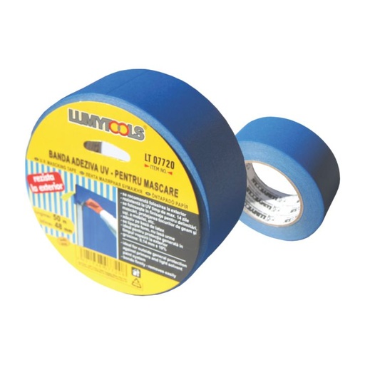 [P000015] Bandă adezivă UV pentru mascare, 48 mm x 50 ml