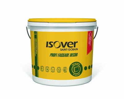 [P009647] Tencuială decorativă siliconică Isover Profi Fassade Decor, pentru fațade, colorată/albă, permeabilă la vapori 25 kg/galeata