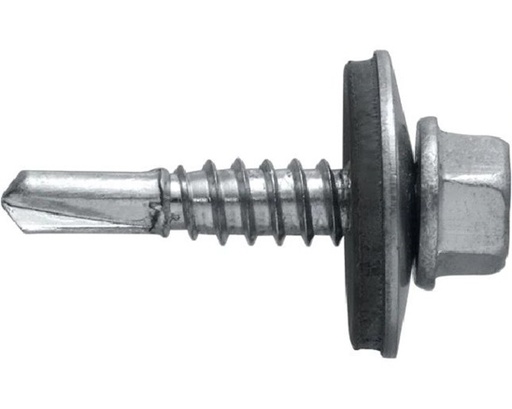 [P004999] Șurub autoforant cu cap HEX 4,8x19 mm, șaibă EPDM Ø14 mm, ZINCAT prindere pe metal, 100 buc