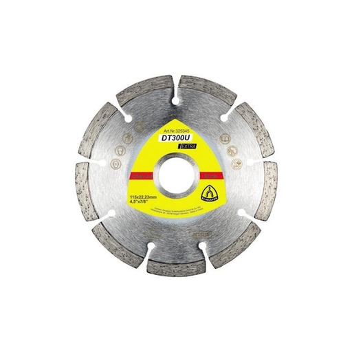 [P006256] Disc de tăiere diamantat KLINGSPOR DT 300 U Extra pentru materiale de construcții, 115x1,6 mm