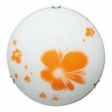 [P006861] Plafonieră Santini alb+orange din sticlă E27 max. 1x60W, Ø 30 cm