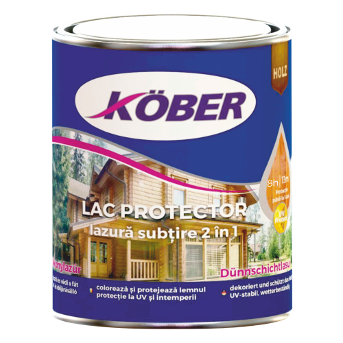 [ST_509] Lac protector KOBER lazura subtire 2 in 1 stejar 0.75L