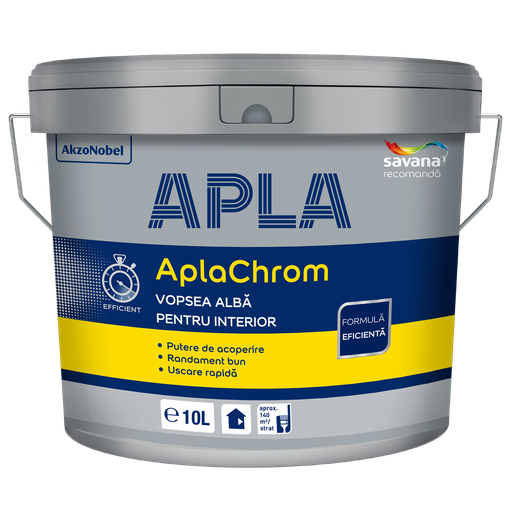 [P005917] Vopsea lavabilă albă AplaChrom pentru interior, 10 l