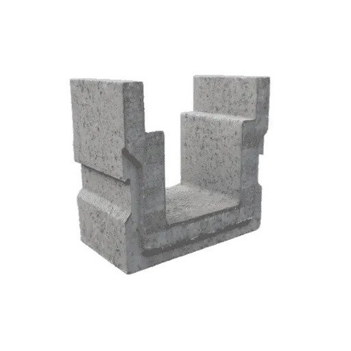 [P007201] Rigolă carosabilă din beton gri, 37x65x60 cm