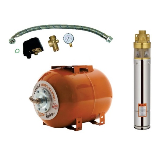 [P007811] Pompa submersibila Ruris Aqua 101 r4skm100 + corp hidrofor 50 l, 750 W, adancime absorbtie 15 m, inaltime refulare 60 m