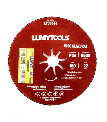 [P006342] Disc glazurat P36 pentru șlefuit metal, prelucrat granit, marmură, 125x22mm