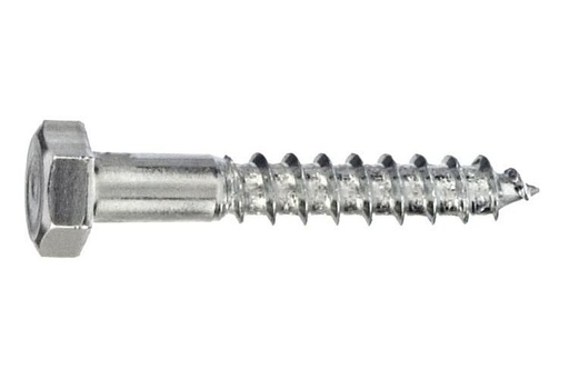 [P006032] Holșurub pentru lemn cu cap hexagonal oțel zincat DIN571, 6x50 mm