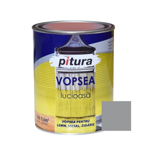 [P004616] Vopsea universală Pitura, alchidică gri metal, 0.6 l