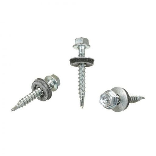 [P004274] Șurub autoforant cu cap HEX 4.8x20 mm, șaibă EPDM Ø14 mm, Zincat prindere pe lemn, 250 bucăți