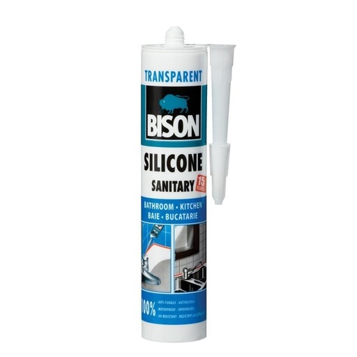 [ST_358] Silicon sanitar Bison, 280 ml, Transparent