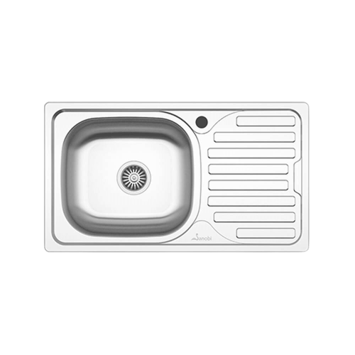 [ST_1265] Chiuvetă bucătărie din inox cu o cuvă Sanobi 2101.BSL 760x435 mm, picurător pe stânga