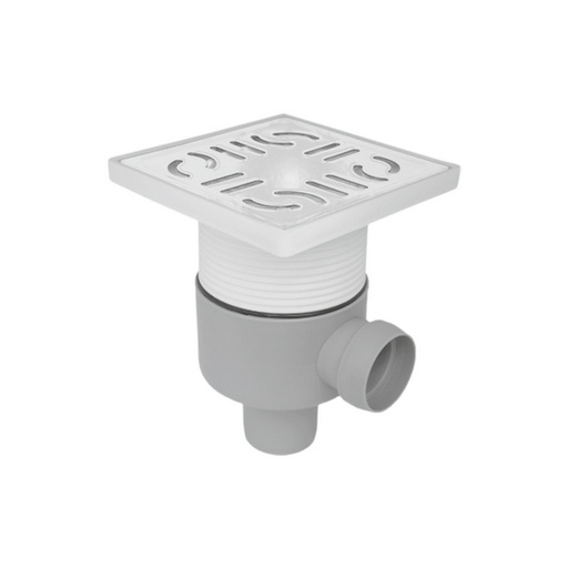 [P001324] Sifon pardoseala vertical cu inaltator si gratar din inox (150x150mm) 1 intrare 40 mm, 1 iesere 50 mm (VN)