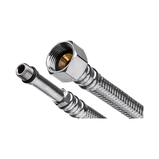 [P005722] Racord flexibil monocomandă cu tesatură inox D 3/8'' l 30 cm și adaptor lung