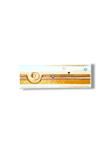 [P007603] List ceramic decor 200x70 mm, yellow