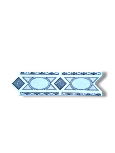 [P007550] List ceramic decor 200x60 mm romb, oval, grey