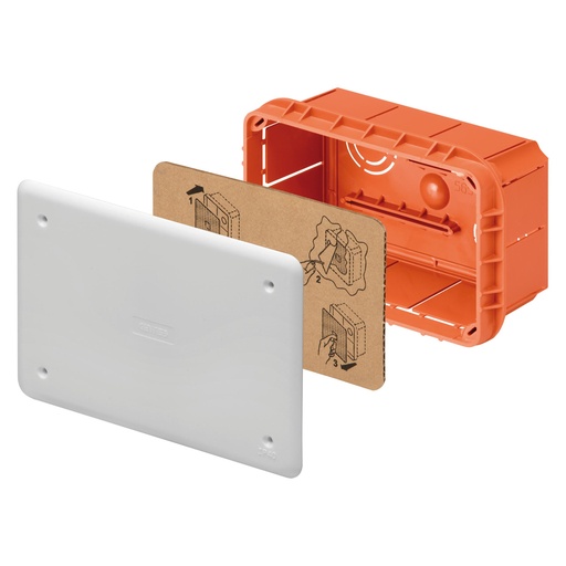[P009582] Doză îngropată Gewiss pentru legături GW48004 capac alb, 152x98x70 mm