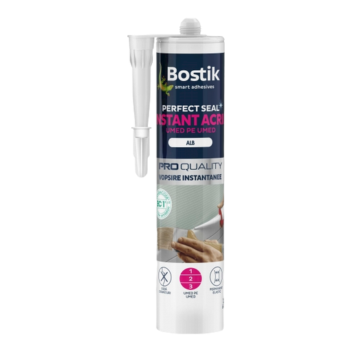 [P005734] Silicon etansant acrilic instant alb, umed pe umed Bostik, 300 ml