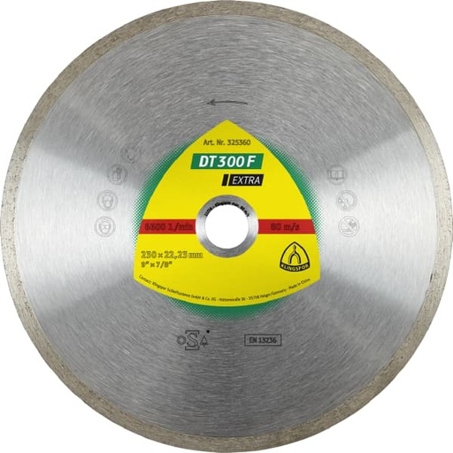[P005696] Disc de tăiere diamantat KLINGSPOR DT 300 F Extra 325357 pentru gresie, faianță, 115x1.6 mm