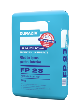 [P004226] DURAZIV FP 23 Glet de ipsos pentru interior pentru încărcări mari, aditivat cu Kauciuc® 20 kg/sac