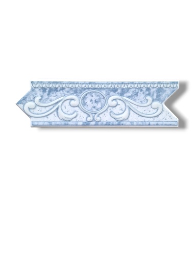 [P007596] List ceramic decor 250x80 mm, albastru