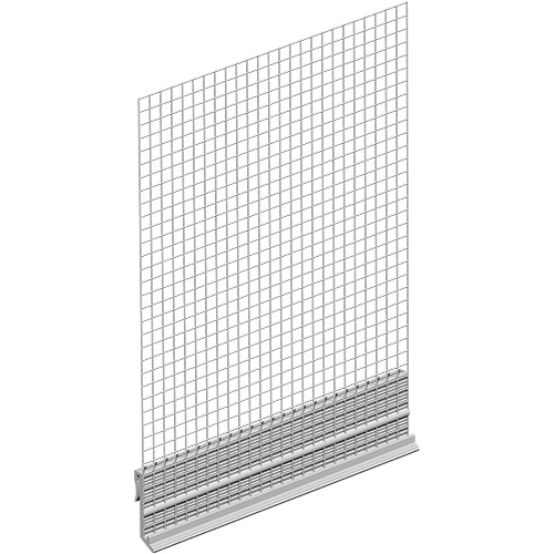 [P005099] Profil clip-on PVC cu plasa fibra, montaj profil soclu, alb 2 m