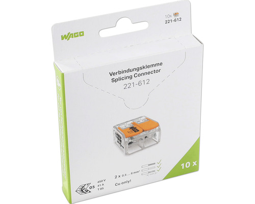 [P002873] Cleme legături rapide cabluri Wago 2x6 mm², 10 buc.