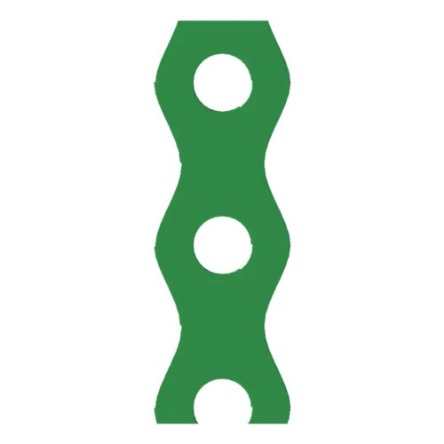 [P004980] Bandă perforată verde TM 11/3 pentru montaj, 12x0.7 mm x 3 ml