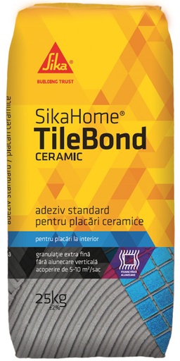 [P001309] Adeziv standard SikaHome® pentru gresie și faianță de interior  gri, 25 kg