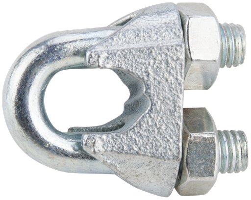 [P006216] Bridă clemă cabluri metalice DIN 741 oțel zincat, Ø 10 mm, set 10 buc