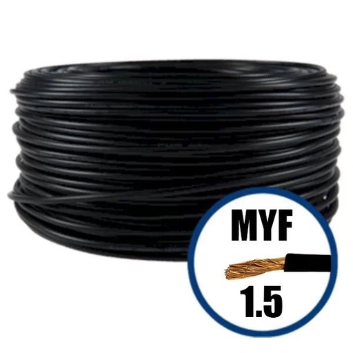[P003873] Cablu electric MYF (H05V-K) 1,5 mmp, izolatie PVC, negru