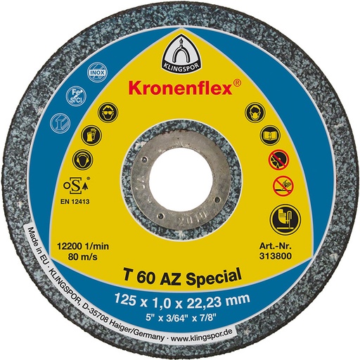 [P004715] Disc polizare otel Klingspor, A 46 EXTRA, 125x6x22 mm