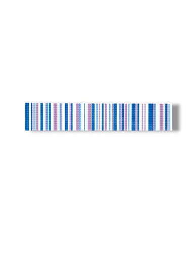 [P003207] List ceramic decor 250x50 mm, albastru, roz, alb, albastru deschis 
