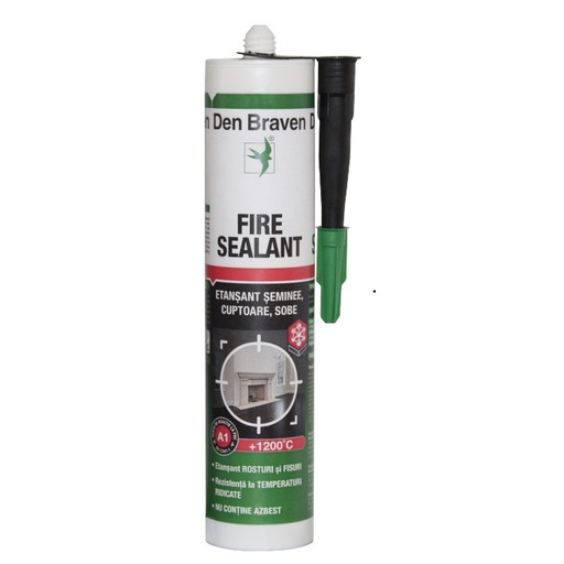 [P002973] Etanșant siliconic Fire Sealant, rezistent la temperaturi ridicate 1200°C negru, 280 ml