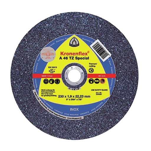 [P006257] Disc de debitare Klingspor A 46 TZ Special, 230x1,9x22mm