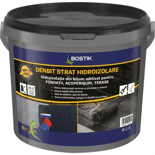 [P010797] Hidroizolație DENBIT STRAT HIDROIZOLARE din bitum aditivat, 5 l