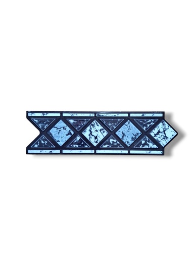 [P007554] List ceramic decor 250x80 mm, romb, black and blue