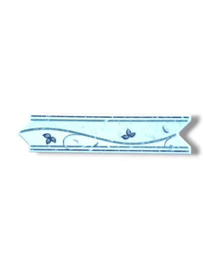 [P007553] List ceramic decor 250x60 mm, floare, grey