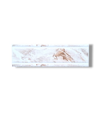[P007595] List ceramic decor 200x60 mm, marble, maro, alb