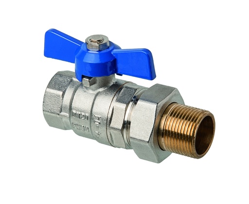 [P005469] Robinet de trecere cu sferă și fluture pentru apă rece, racord olandez D.1/2” fe