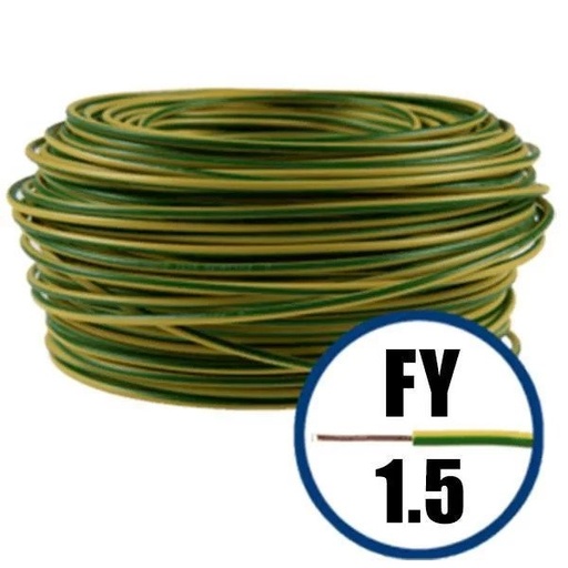 [ST_2289] Cablu electric FY (H07V-U) 1.5 mmp, izolatie PVC, galben-verde