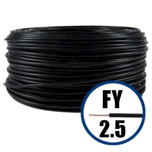 [P003865] Conductor electric FY (H07V-U) 2.5 mmp, izolație PVC, negru