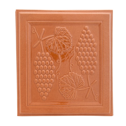 [P007612] Placă medalion Strugure din teracotă alun