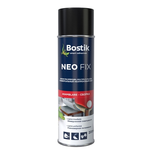 [P005694] Spray adeziv pentru suprafețe multiple, Bostik Neo Fix galben pai, 200 ml