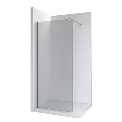 [ST_2852] Panou de duș fix, sticlă de 6 mm, cu profil și bară de stabilizare pe peretele opus, 80 cm