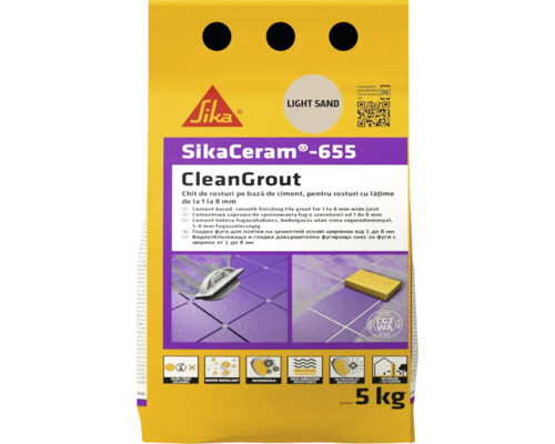 [P002734] Chit de rosturi gresie și faianță SikaCeram 655 CleanGrout Sand, 5 kg