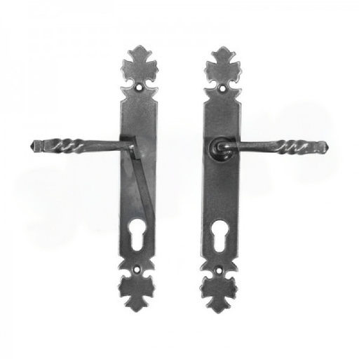 [P005946] Set mânere metal 24-320 decorative pentru porți și uși cu șild, 300x40x2 mm 