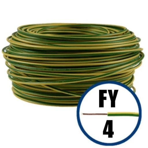 [P006282] Conductor electric FY (H07V-U) 4 mmp, izolație PVC, galben-verde