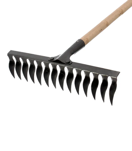 [P006444] Greblă cu dinţi răsuciţi fără coadă, 350 mm