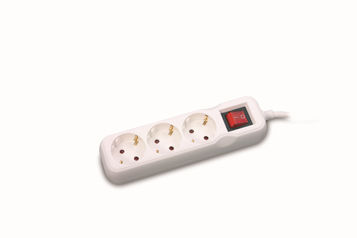 [P005549] Prelungitor electric Inlet 3 prize 5ml cu întrerupător, 3680W alb, cablu 3x1,5 mm²