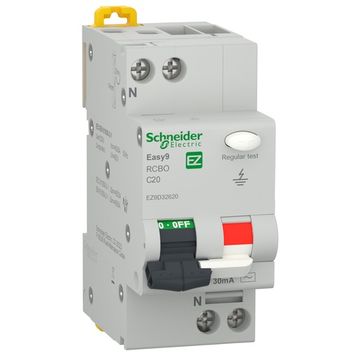 [P003526] Întreruptor automat cu protecție diferențială Schneider Easy9 RCBO 1P+N 10A 4,5kA/30mA, curbă C